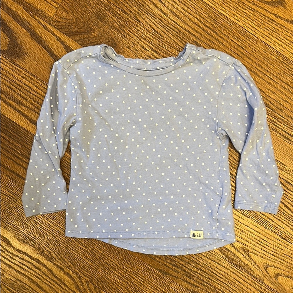 GUC Gap Kids Blue Polka Dot Shirt; 2T
